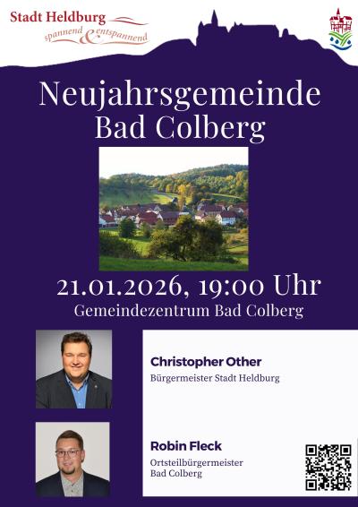 Plakat Neujahrsgemeinde Bad Colberg 2026