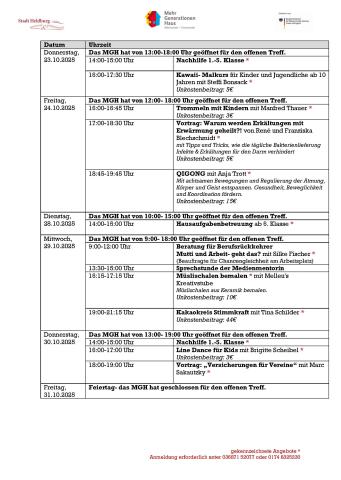 Programm MGH Heldburg Oktober 2025 Seite 3
